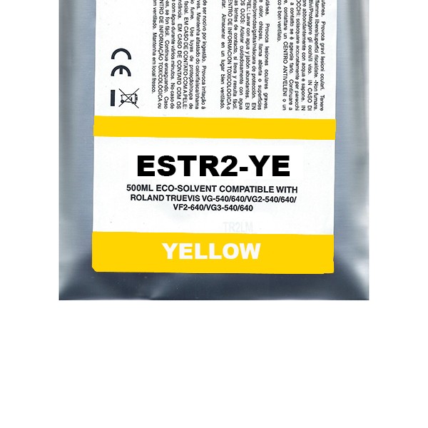 [ESTR2-YE] Yellow Eco-Solvent Ink Bag Compa Roland TrueVIS SG2,VG2,VF2,SG3,VG3#500ML