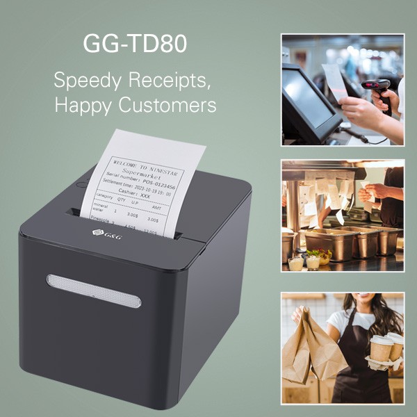 [GGTD80ULBW] Stampante Termica Scontrini 80 mm,taglio automatico,USB+LAN+BT+WIFI