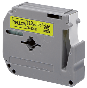 [NCPF-MK631BZ] Laminato Black-Yellow 12mmX8m Brother label#MK-631BZ