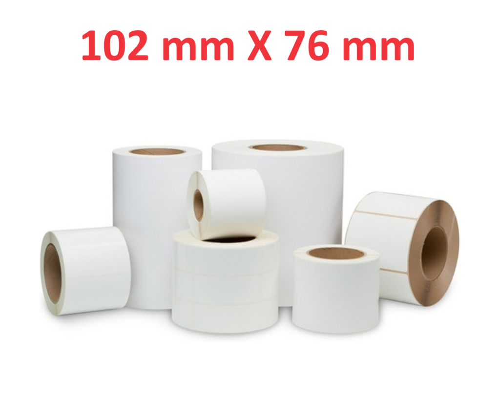 [JICH102X76WT] Opaco White Adesivo  Roll:102mm x 76mm, 440 labels,Diametro 40mm Ad inchiostro