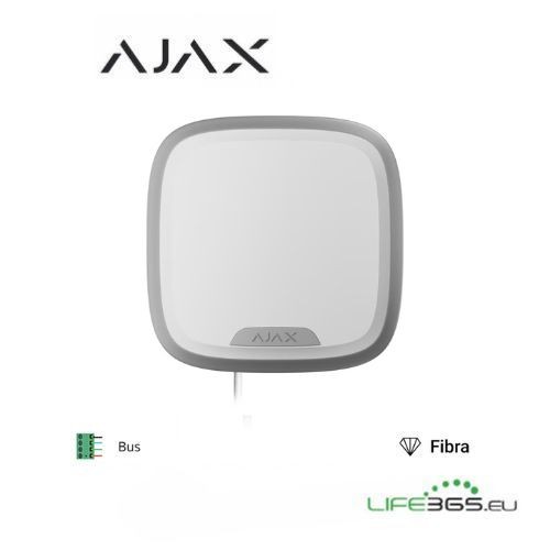 Ajax Superior StreetSiren Plus Fibra - Sirena cablata per interno/esterno bianca