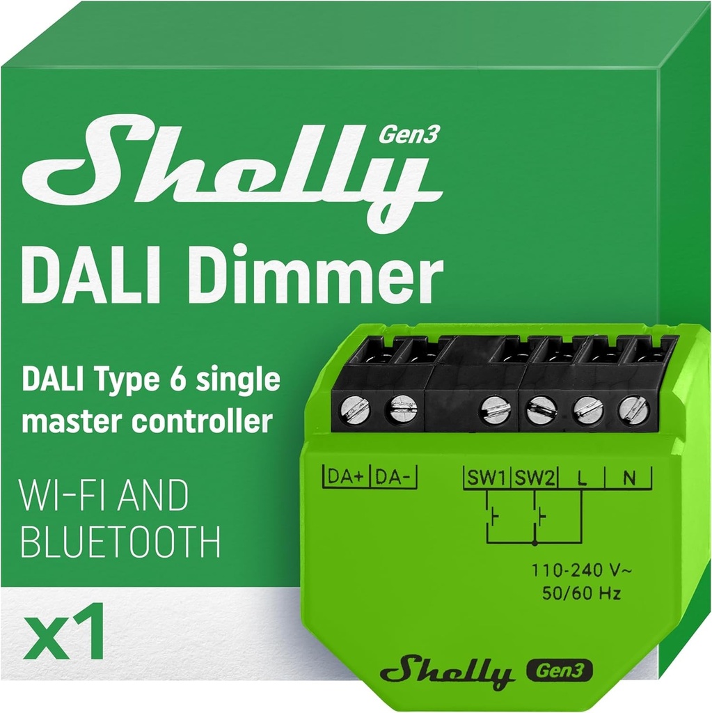 Shelly DALI Dimmer Gen3 WiFi/BT - Rete di Luci DALI - Master Controller