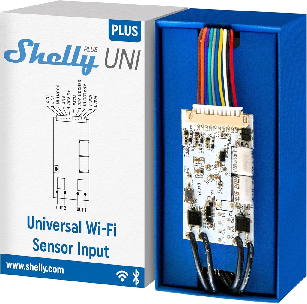 [SH-UNIPLUS] Shelly Plus Uni | Modulo Intelligente con Contatti Puliti Gestito via Wi-Fi e BL