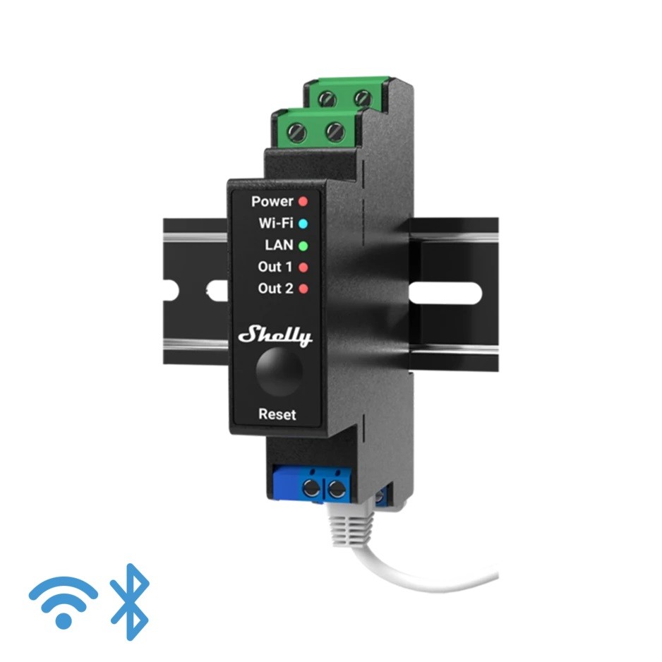 [SH-PRO2PM] Shelly Pro 2PM - IP Smart Relay DIN 2ch. LAN/WiFi/BT + PM