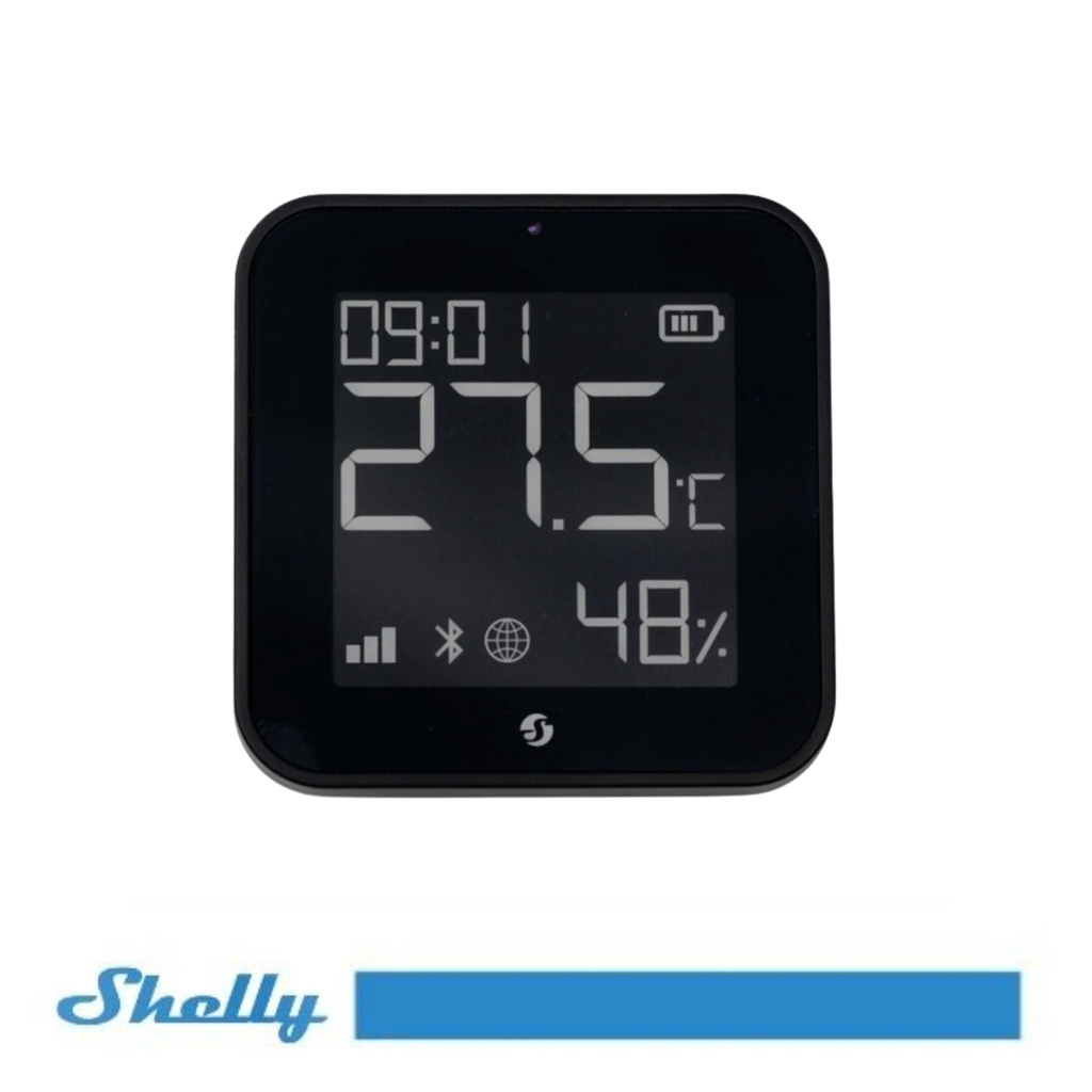[SH-BLUHTZBBL] Shelly BLU H&T Display ZB - Sensore T&H con display Bluetooth+Zigbee nero