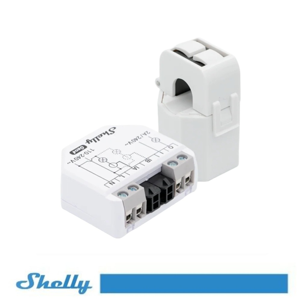 [SH-EM50G4] Shelly EM Gen4 - Contatore di energia smart monofase Wi-Fi ,Zigbee, Bluetooth e Matter + Pinza amperometrica 50A