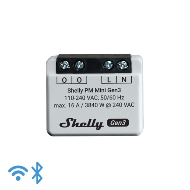 [SH-MINIPPMG3] Shelly Mini PM Gen3 - Solo misurazione consumi Wi-FI/BT (no relay/no input) Gen3