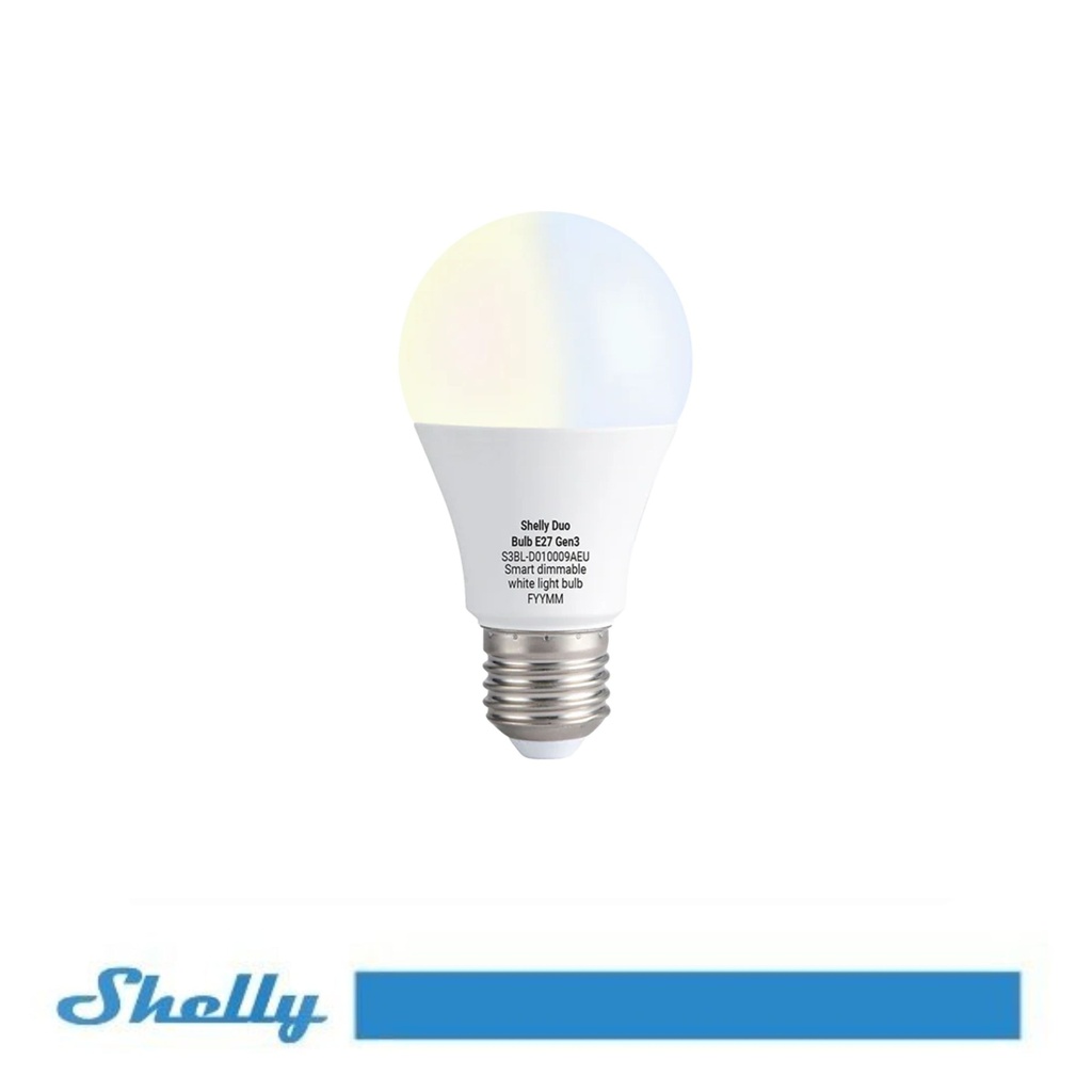 [SH-E27DUO] Shelly Lampadina LED Smart Wi-Fi a Luce Bianca Regolabile - CCT