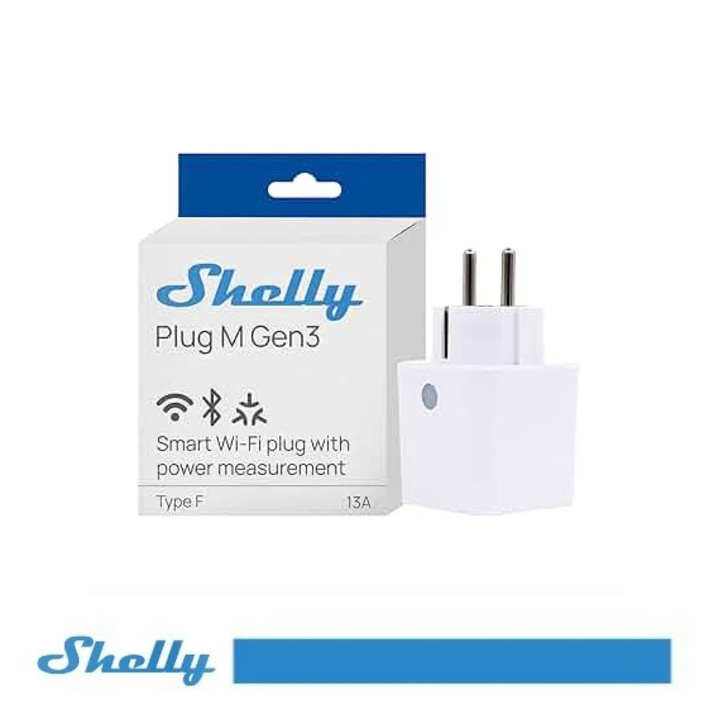 Shelly Presa Gen3 M Wi-Fi + BT + Matter con monitoraggio energia Bianca