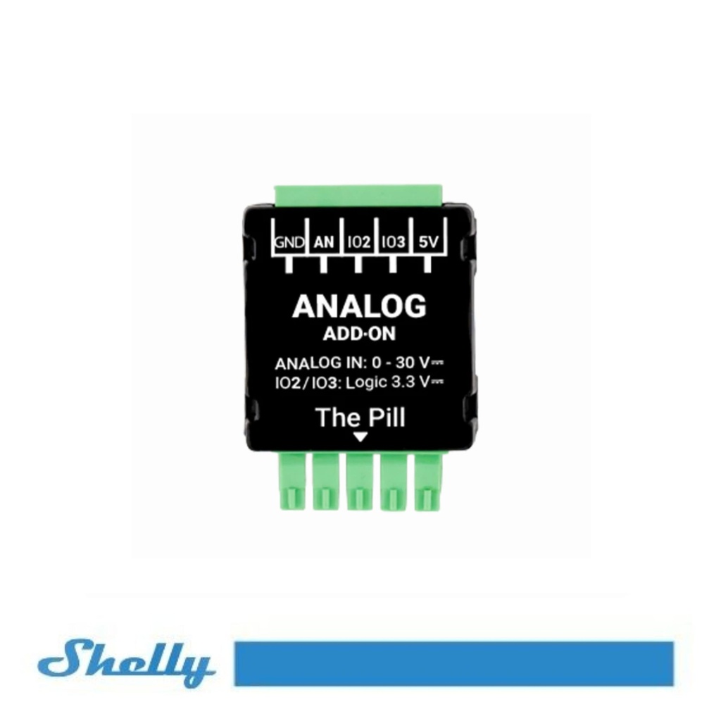 [SH-AD030] Shelly Modulo aggiuntivo per sensori analogici 0-30V per Shelly Pill