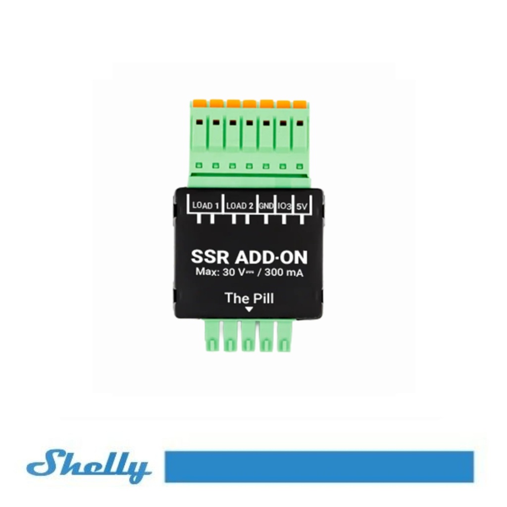 [SH-ADSSR] Shelly Modulo aggiuntivo relè allo stato solido SSR a doppio canale per Shelly Pill