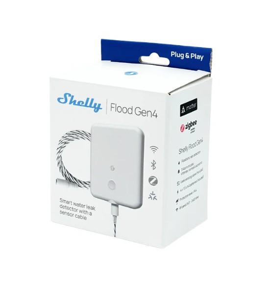 [SH-FLOODG4] Shelly Flood Gen4 - Sensore allagamento Wi-Fi/ZIgbee/BT Gen4 + cavo 2m