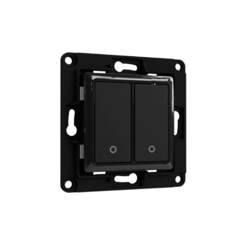 [SH-WS2B] Shelly Wall Switch 2 - Pulsanti filari da parete 2 tasti nero con supp relay