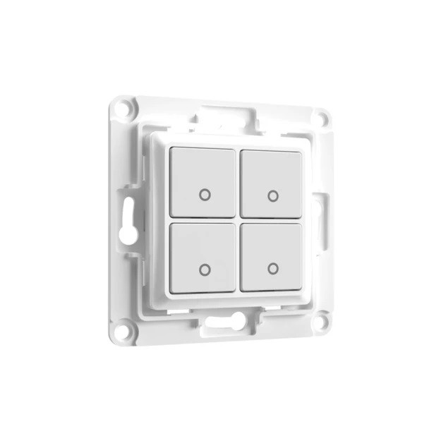 [SH-WS4W] Shelly Wall Switch 4 - Pulsanti filari da parete 4 tasti bianco con supp relay