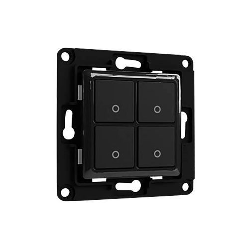 [SH-WS4B] Shelly Wall Switch 4 - Pulsanti filari da parete 4 tasti nero con supp relay