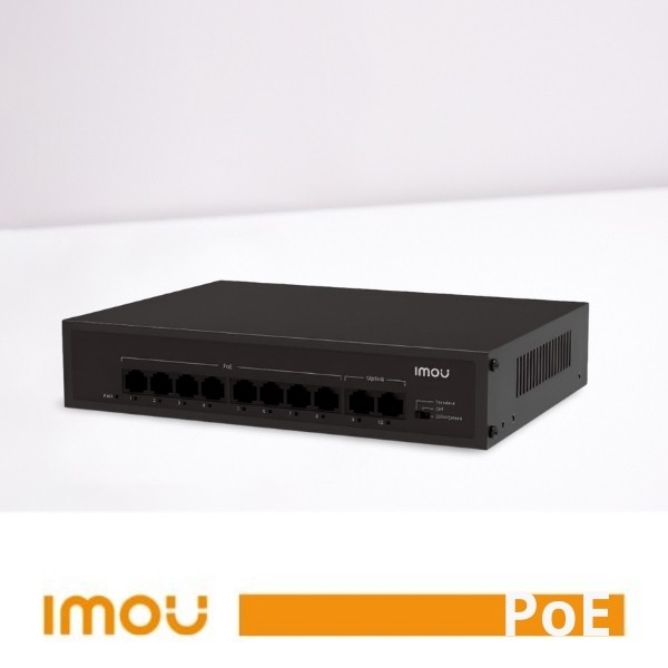 [IM-SF110P] Imou Switch PoE Unmanaged SF110P 8 Porte 10/100 Mbps con 2 Uplink65W