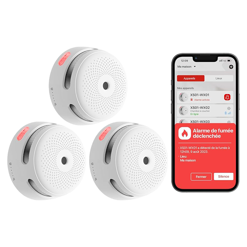 [XS-FS31] X-Sense KIT 3x Sensori Fumo Link+PRO a batteria sostituibile con centralina RF