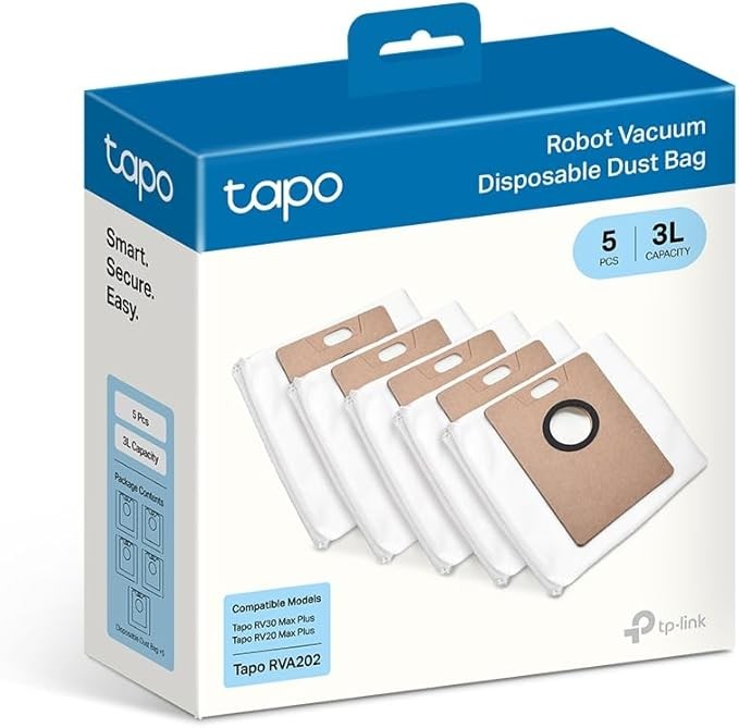 Tapo RVA202 Kit Sacchetti ricambio Robot RV20 Max Plus (5 pezzi) Serie RV20/30