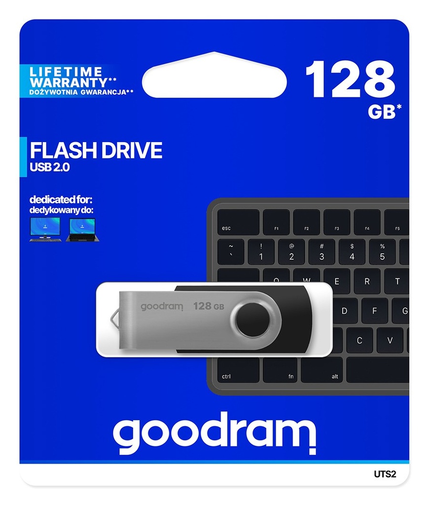 [GRUTS2-1280K0R1] GoodRAM Chiavetta/Pendrive USB Twister 128GB nera USB 2.0 - UTS2-1280K0R11