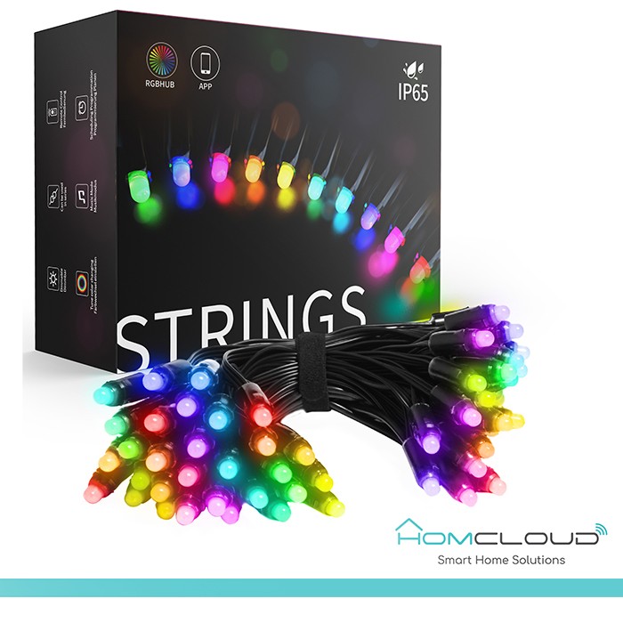 [HY-SE10M] Stringa di Luci decorative a Led Smart OUTDOOR RGB-IC Wi-Fi+Bluetooth 10M IP65