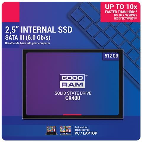 [GRSSD-CX400-512] GoodRAM SSD CX400-G2 512GB SATA III 2,5 - retail box - SSDPR-CX400-512