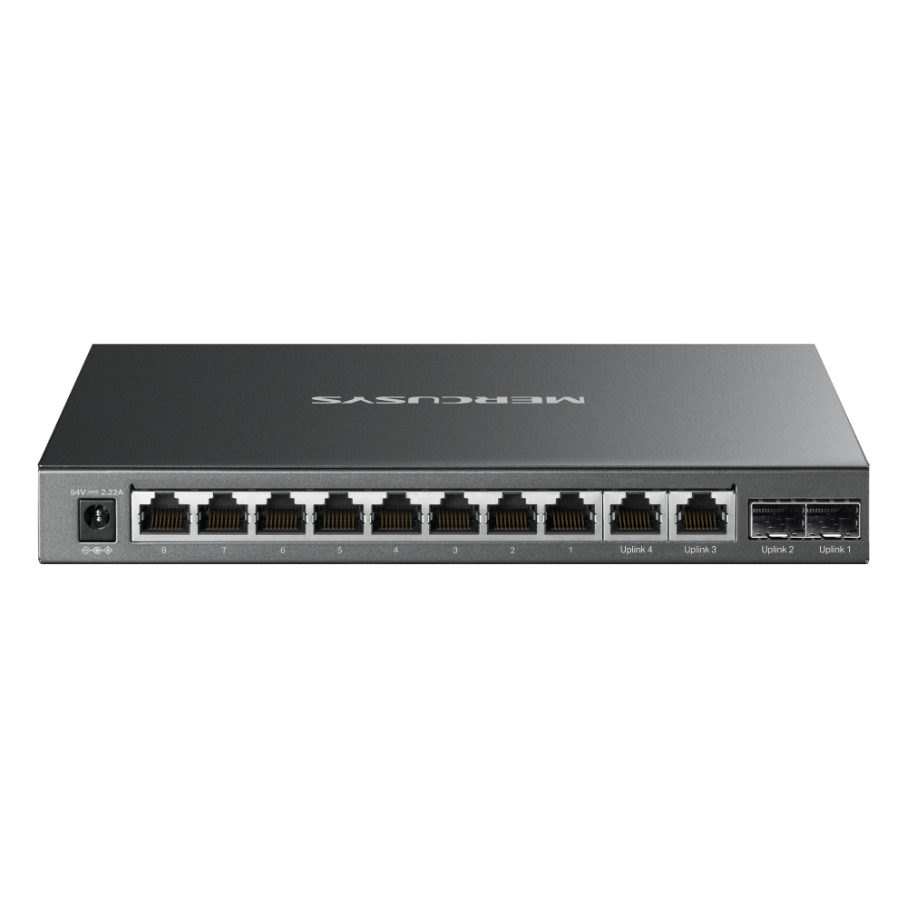 [MS-MS112GMP] Mercusys 12-Port Gigabit Desktop Switch with 8-Port PoE+ MS112GMP