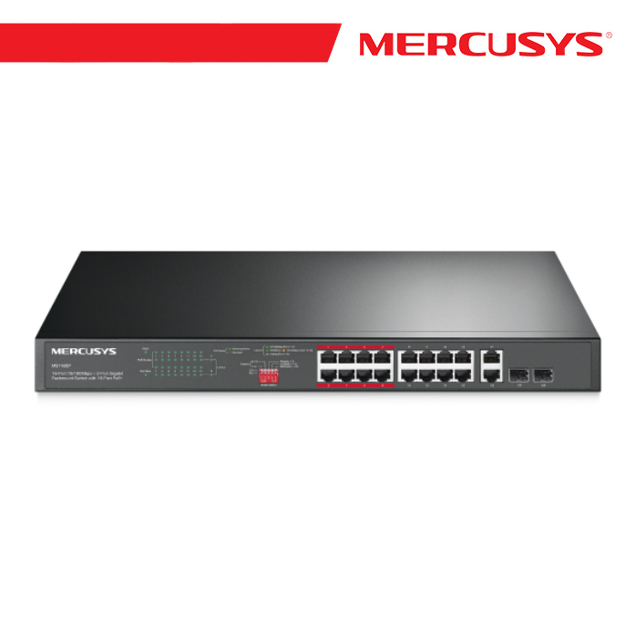 Mercusys 16-Port 10/100Mbps + 2-Port Gigabit Rackmount Switch - MS118CP