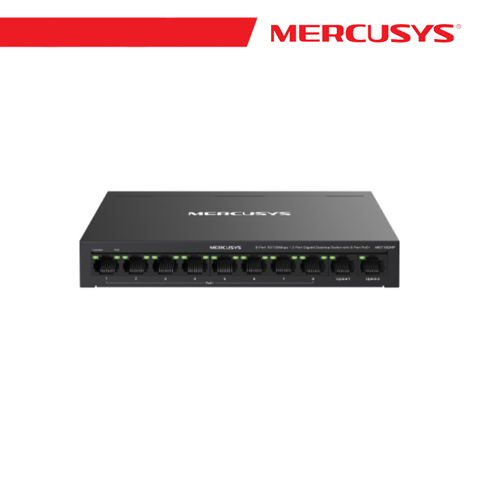Mercusys 8-Port PoE+ 10/100 Mbps + 2 Gigabit  Port Switch - MS110CMP