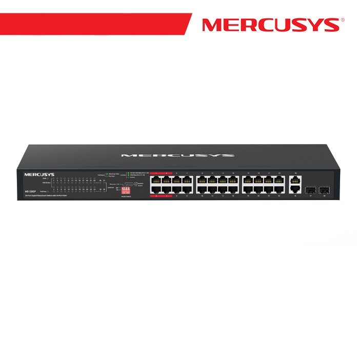 [MS-MS128GP] Mercusys Switch Rack da 28 porte Gigabit con 24 porte PoE+ - MS128GP