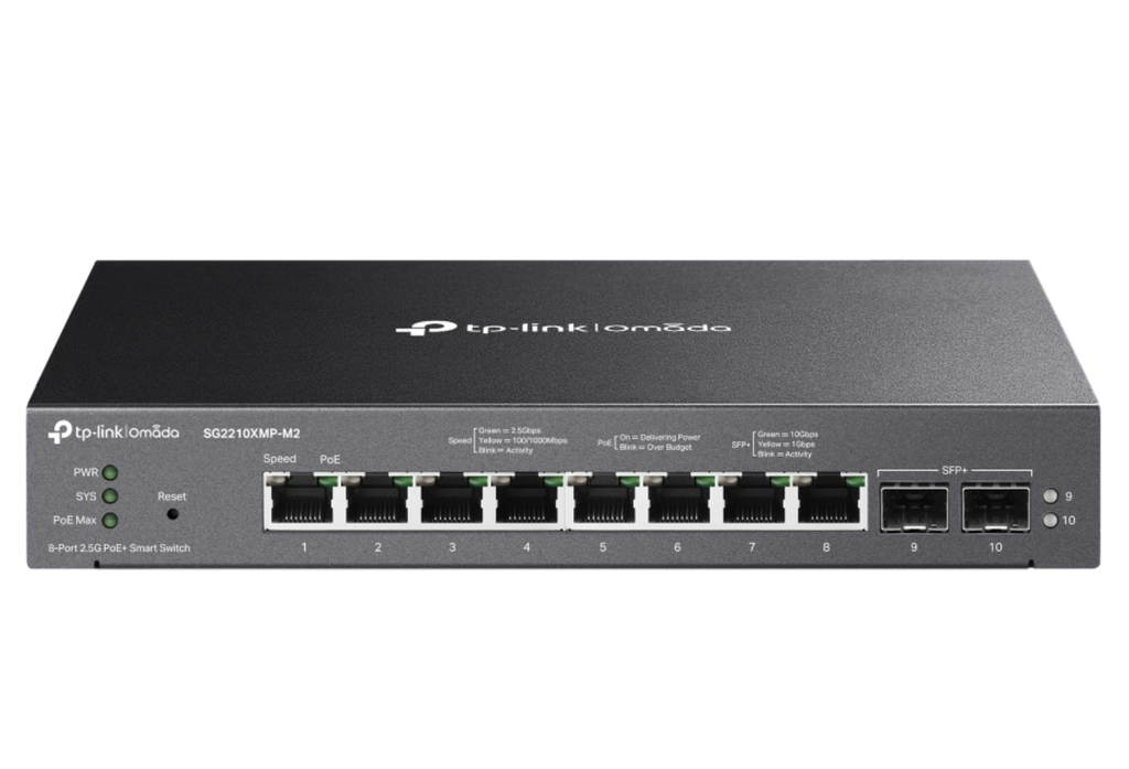 [OMA-SG2210XMPM2] Omada Switch Smart 8 Porte 2.5GBASE-T PoE+, 2 Porte 10GE SFP+ - SG2210XMP-M2