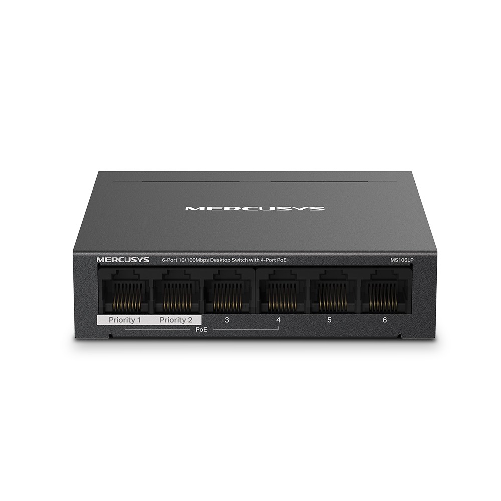 [MS-MS106LP] Switch Desktop 6 Porte 10/100Mbps con 4 Porte PoE+