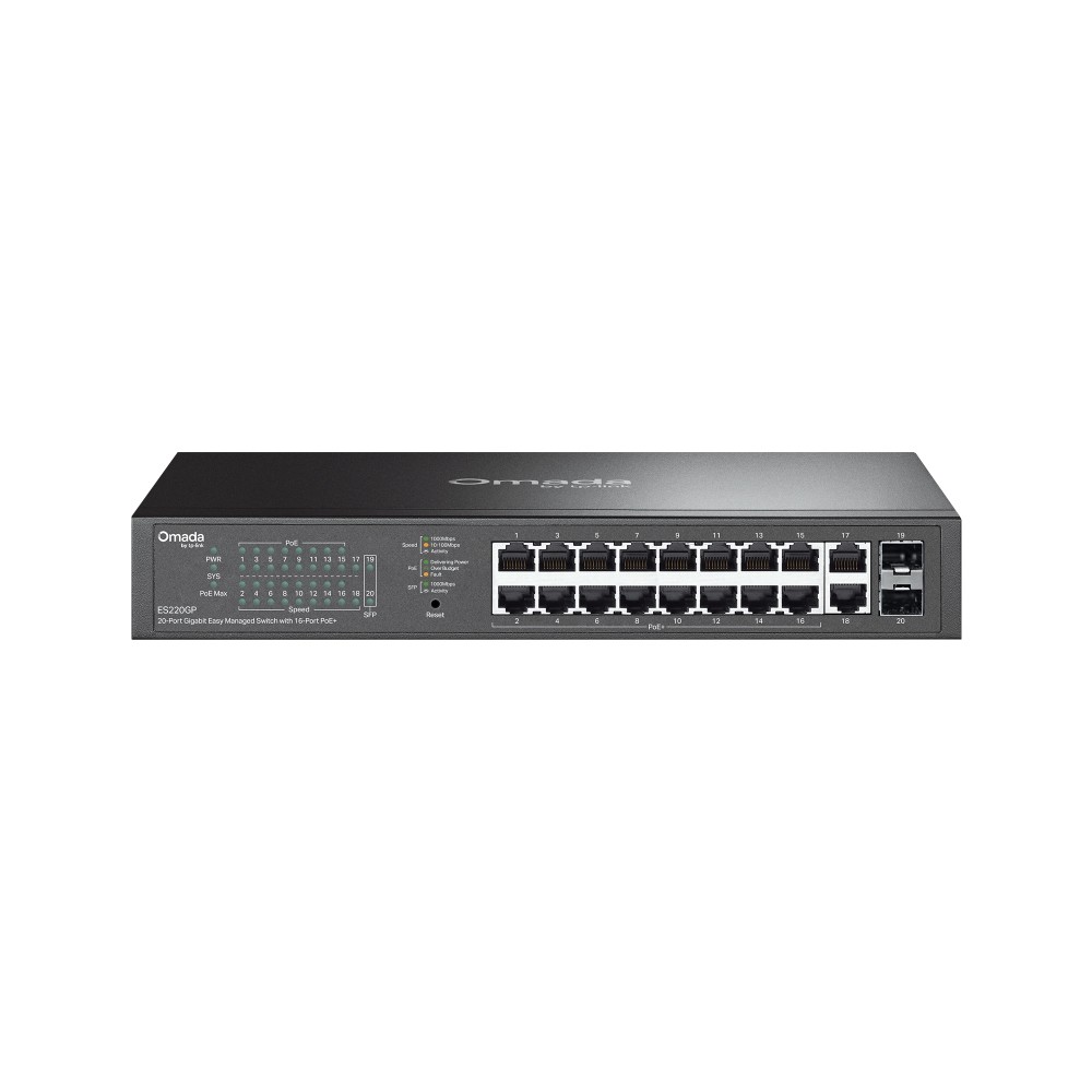 [OMA-ES220GP] Omada 20-Port Gigabit Easy Managed Switch with 16-Port PoE+