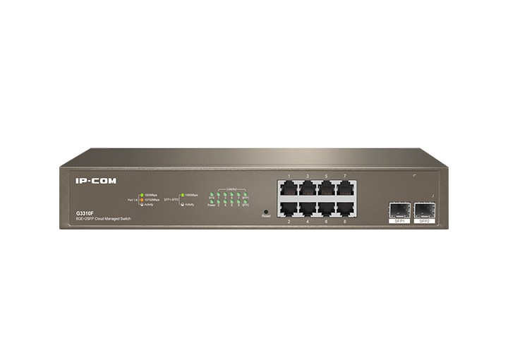 IP-COM Switch Gigabit cloud managed L2 - 10 porte (8 GE + 2 SFP), ProFi | G3310F