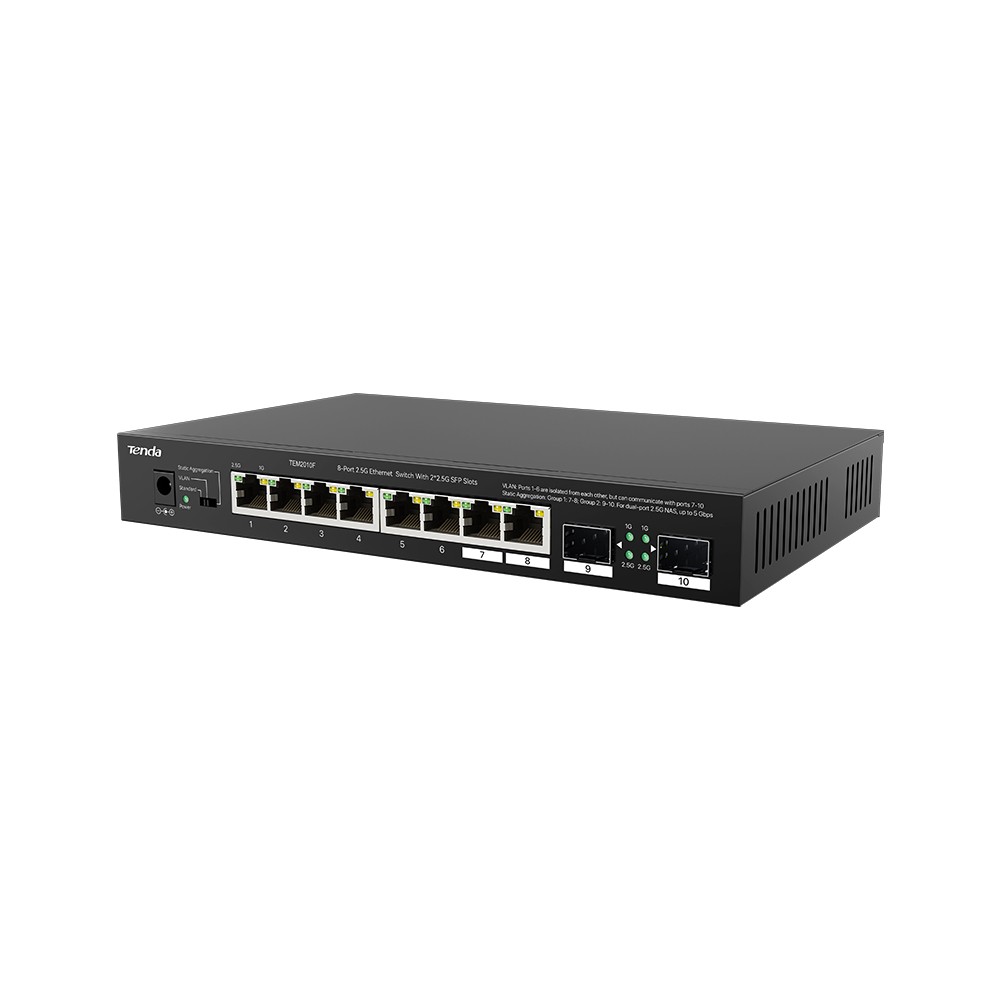 Tenda Switch 2.5G - 10 porte (8 porte 2.5GE + 2 SFP) Desktop | TEM2010F