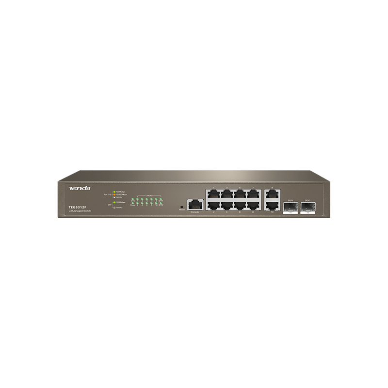 Tenda Switch managed L3 10 porte Gbit + 2 porte SFP Tenda TEG5312F EOL | TEG5312F
