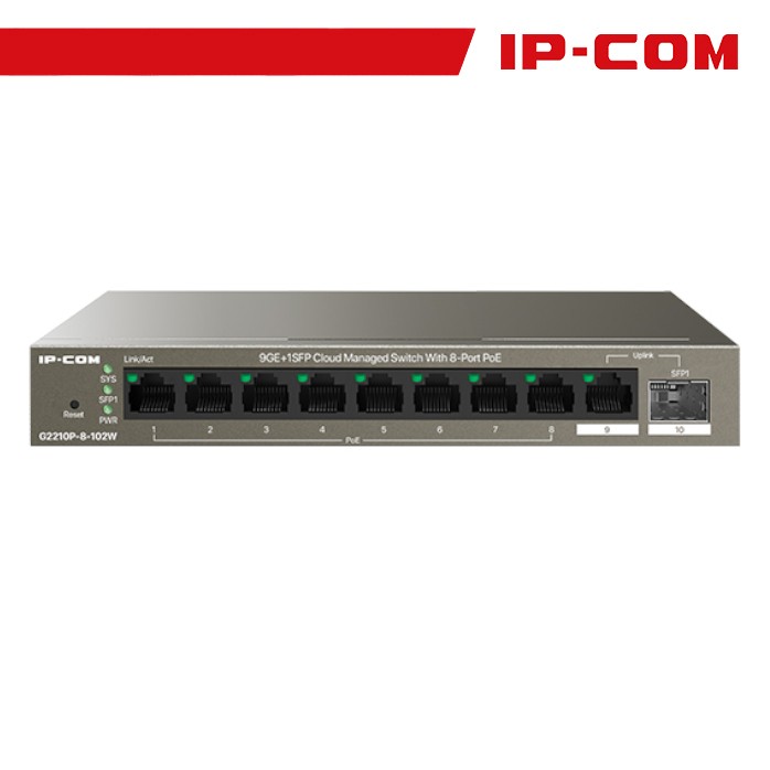 IP-COM Switch Giga PoE cloud managL2-10port(8GE PoE+1GE+1SFP)Pro | G2210P-8-102W
