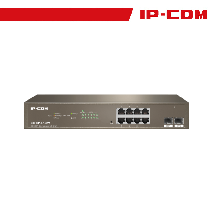 IP-COM Switch Gigab PoE cloud manag L2 -10port(8GE PoE +2SFP)Pro | G3310P-8-150W