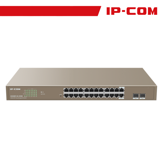 [IC-G3326P-410] IP-COM Switch Gigab PoE cloud managL2 -26port(24GE PoE+2SFP)Pro | G3326P-24-410W