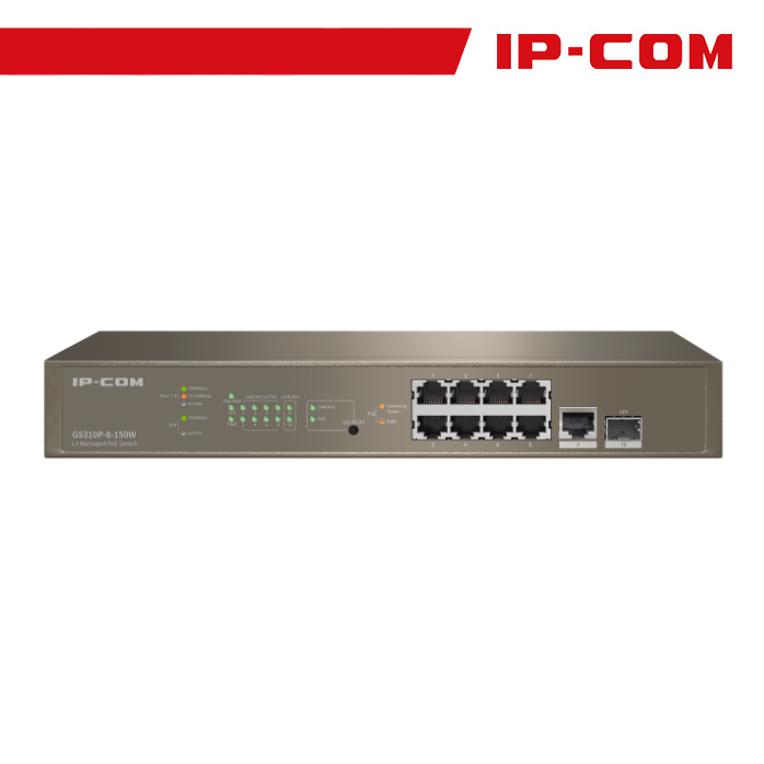 IP-COM Switch Gigab PoE cloud managL3-10por(8GE PoE+1GE+1SFP)Pro | G5310P-8-150W