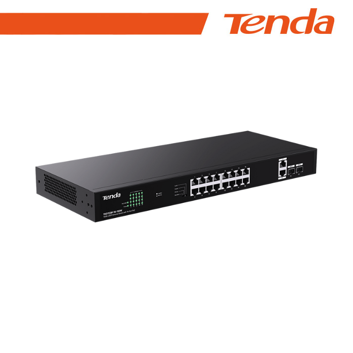 Tenda 18GE+2SFP Ethernet Switch With 16-Port PoE - TEG1120P-16-250W