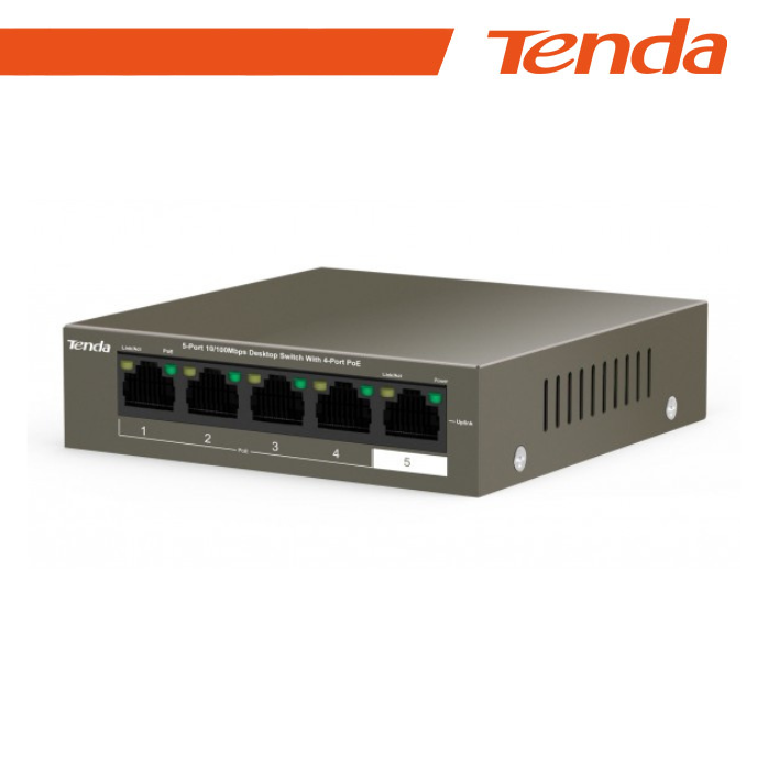 [NT-TEF1105P-38] Tenda Switch Fast PoE - 5 porte (4 FE PoE + 1 FE) | TEF1105P-4-38W