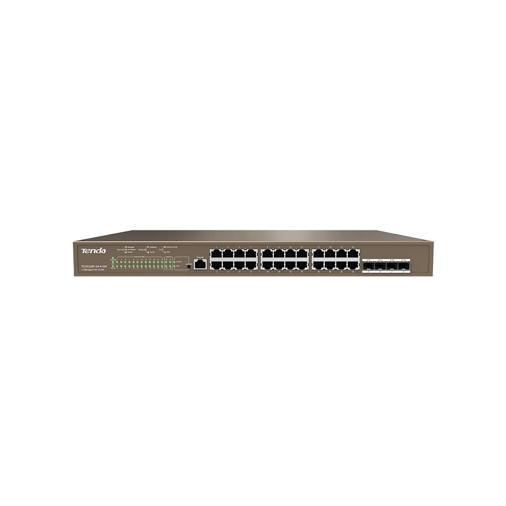 [NT-TEG5328P-410] Tenda Switch Gigab PoE gestito L3 - 28port(24GE PoE +4SFP) | TEG5328P-24-410W