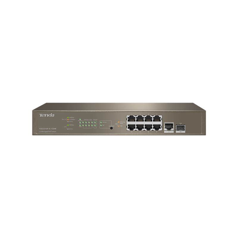 Tenda Tenda L3 Managed PoE 8-porte 10/100/1000 - EOL | TEG5310P-8-150W