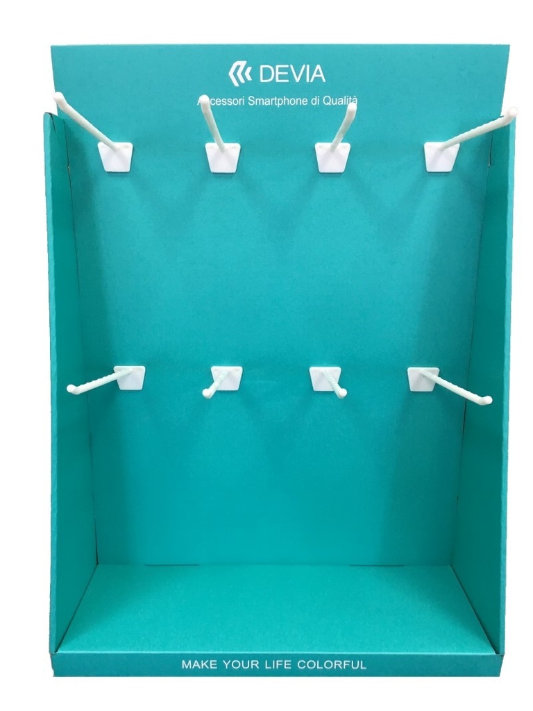 [DEEX40PE083] Espositore da Banco 8 Ganci Devia in cartone 391x541x135 mm