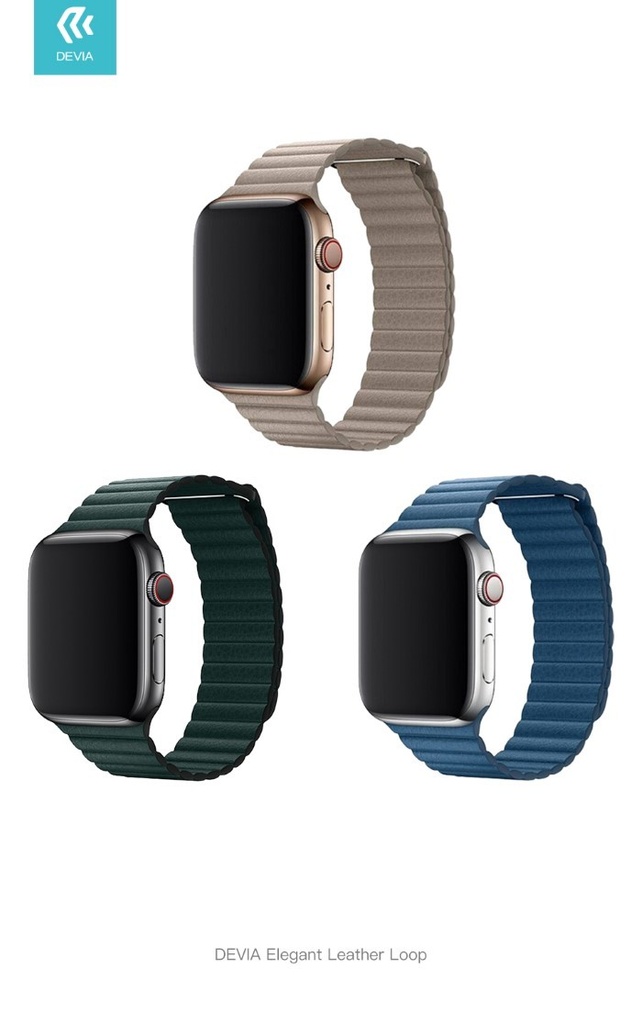 [DEC44L199CB] Cinturino Apple Watch 4 serie 44mm Elegant Leather Cape Cod