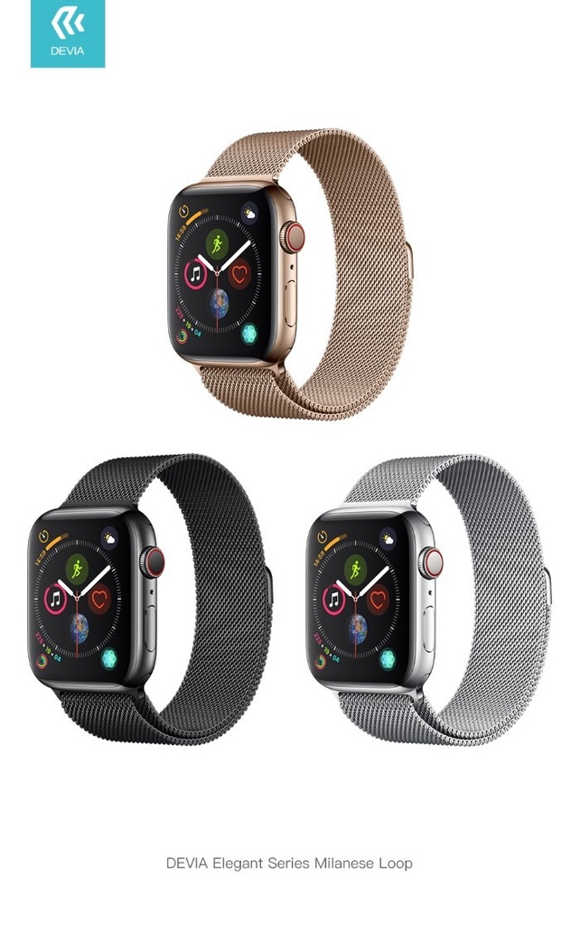 [DEC44M083SB] Cinturino per Apple Watch 4 serie 44mm Maglia Milano Black