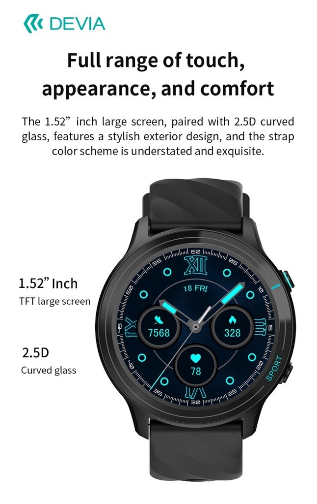 [DESWT3400B] DEVIA Smart Watch WT3 IP67 modello Z123 Nero
