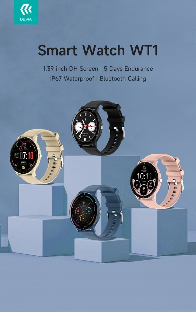 [DESWT1943B] DEVIA Smart Watch modello WT1 APP DaFit Nero