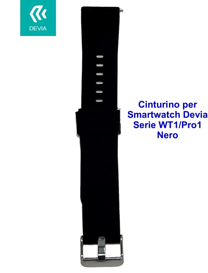 [DEWT1P851B] Cinturino per smartwatch Devia Serie WT1 / Pro1 Nero