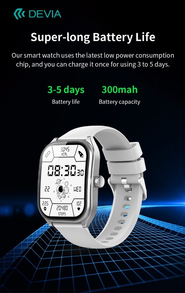 [DESWT4431S] DEVIA Smart Watch WT4 IP67 modello JX627J Silver